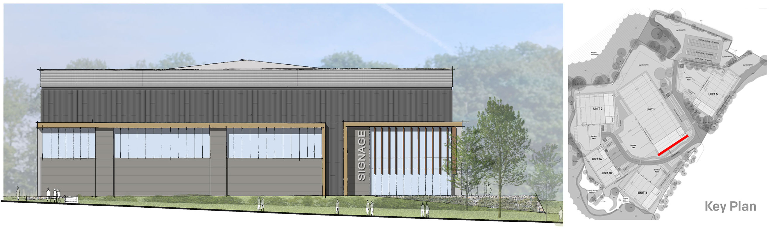 Illustrative image showing Unit 1 south elevation.